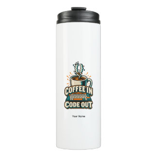 Bouteilles Isothermes Tasse personnalisée avec nom de programmeur Coffee