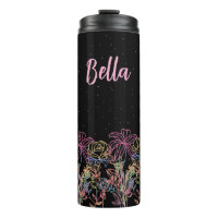 Tasse personnalisée Fleurs noires Nuit étoilée