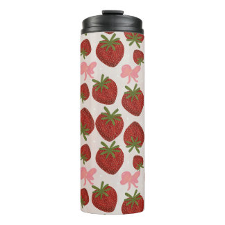 Bouteilles Isothermes Tasse thermique à motif fraises et rubans