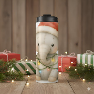 Bouteilles Isothermes Tasse Thermique de Noël Éléphant à Points Doux