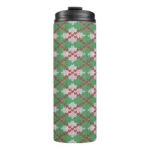 BOUTEILLES ISOTHERMES TASSE THERMIQUE EN MAILLE ARGYLE DE NOËL