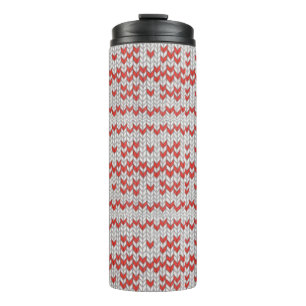 Bouteilles Isothermes Tasse thermique en tricot nordique rouge