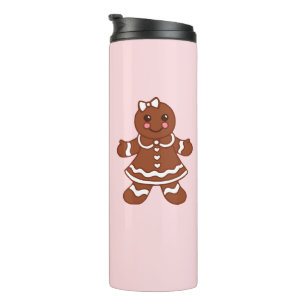 Bouteilles Isothermes Tasse Thermique Fille en Pain d'Épice Rose