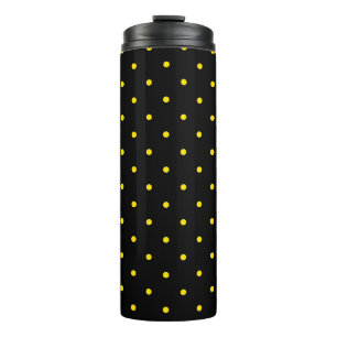 Bouteilles Isothermes Tasse Thermique Noire à Point Jaune