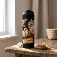 Tasse thermique noire "Le nid douillet de Maman"