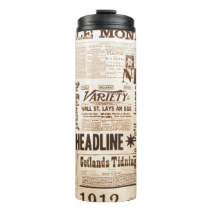 Bouteilles Isothermes Tasse thermique papier journal vintage
