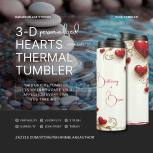 Bouteilles Isothermes Tasse thermique personnalisée 3-D Cœurs