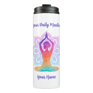 Bouteilles Isothermes Tasse Thermique Personnalisée avec Nom et Mantra