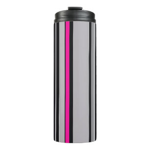 Bouteilles Isothermes Tasse Thermique Rayée Noir Rose et Gris