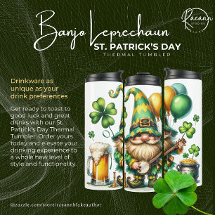 Bouteilles Isothermes Tasse Thermique Saint-Patrick Leprechaun Banjo