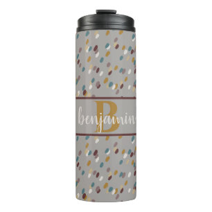 Bouteilles Isothermes Tasse Thermique Taupe Moderne avec Monogramme