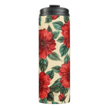 Tasses thermiques à motif floral