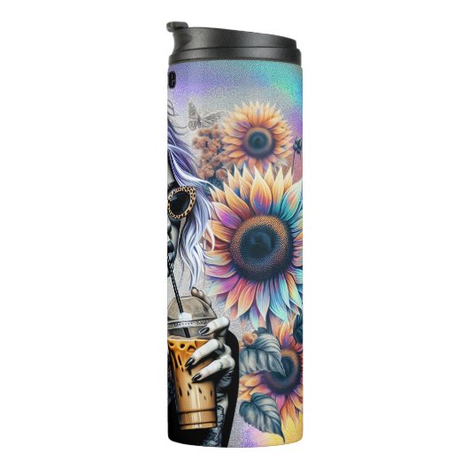 Bouteilles Isothermes Tatouage Tournesol léopard Cool de café (Tourné sur la droite)