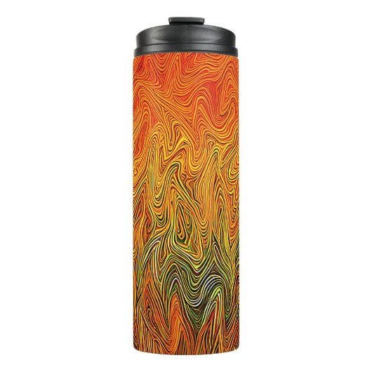 Bouteilles Isothermes "Tempête neurale" Orange jaune Abstrait (Devant)