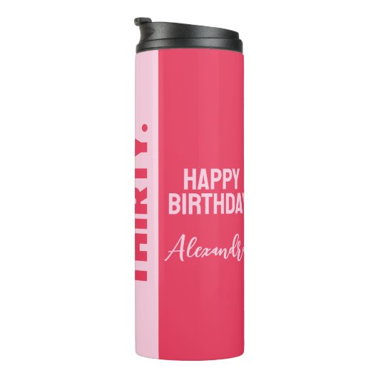 Bouteilles Isothermes Tendance Bold rose et rouge fille 30e anniversaire (Tourné sur la droite)