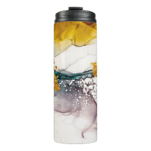 Bouteilles Isothermes tendresse pastel : tourbillons dorés art.