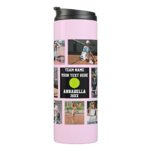 Bouteilles Isothermes Tennis 7 Photo collage Pink nom de l'équipe