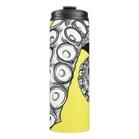 Bouteilles Isothermes Tentacle Octopus de couleur jaune clair (Devant)