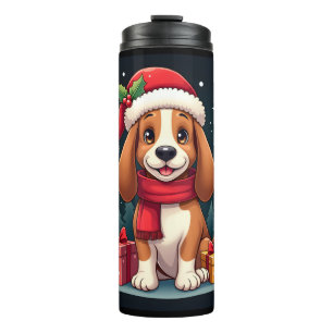 Bouteilles Isothermes Tenues de Noël pour chien Basset Hound Chapeau de