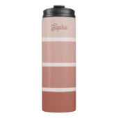 Bouteilles Isothermes Terracotta neutre | Ombre Stripes avec script (Devant)