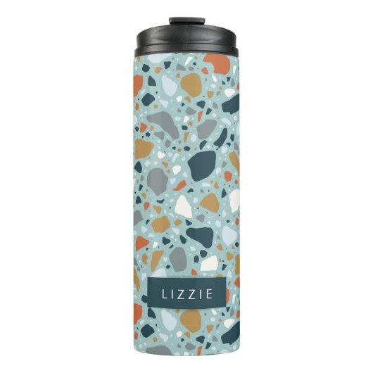 Bouteilles Isothermes Terrazzo En Bleu (Devant)