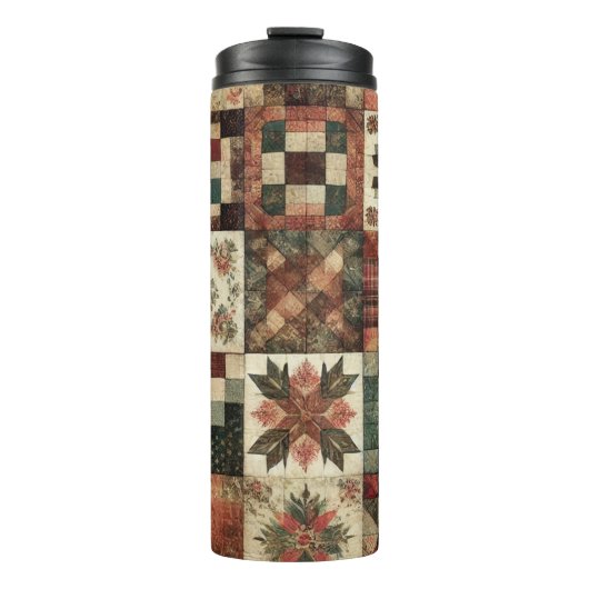 Bouteilles Isothermes Terre cuite Patchwork Quilt Rustique Boho Floral (Devant)