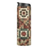 Bouteilles Isothermes Terre cuite Patchwork Quilt Rustique Boho Floral (Tourné sur la droite)