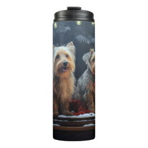 Bouteilles Isothermes Terrier Australien Snowy Sleigh Décor de Noël