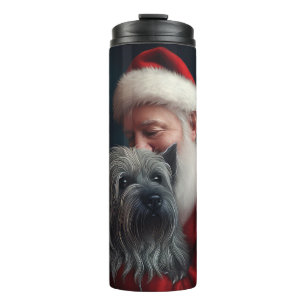 Bouteilles Isothermes Terrier Skye avec le Père Noël Noël Festif
