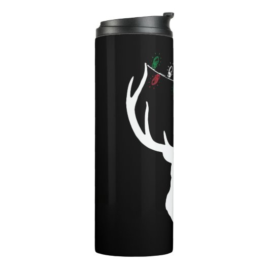 Bouteilles Isothermes Tête De Cerf Avec Lumières De Noël Sur Antlers (Tourné sur la gauche)