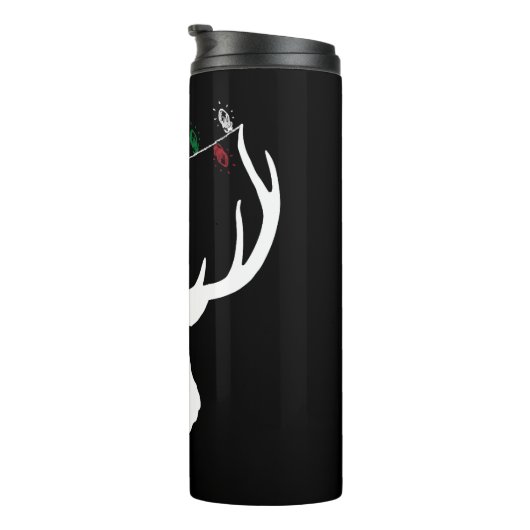 Bouteilles Isothermes Tête De Cerf Avec Lumières De Noël Sur Antlers (Tourné sur la droite)