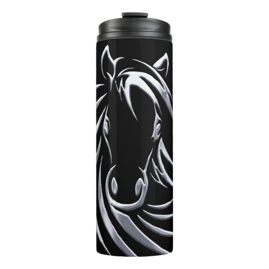 Bouteilles Isothermes Tête de cheval en argent (Devant)
