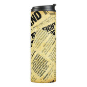 Bouteilles Isothermes Texte du journal de presse avec vieux papier (Tourné sur la gauche)