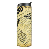 Bouteilles Isothermes Texte du journal de presse avec vieux papier (Tourné sur la gauche)