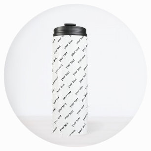 Bouteilles Isothermes Texte moderne répétitif personnalisable blanc & no