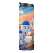 Bouteilles Isothermes Texte personnalisé Coucher de soleil Santorin Grèc (Tourné sur la droite)