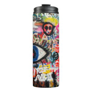 Bouteilles Isothermes textile floral bleu et rouge