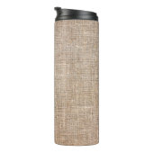 Bouteilles Isothermes Textile jute texture tissu brun (Tourné sur la droite)