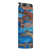 Bouteilles Isothermes Texture arrière - plan bois bleu (Tourné sur la droite)