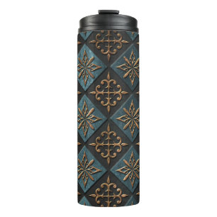 Bouteilles Isothermes Texture de bronze avec motif de sculpture.