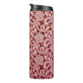 Bouteilles Isothermes Texture de dentelle rose fine avec vin magnifique  (Tourné sur la droite)