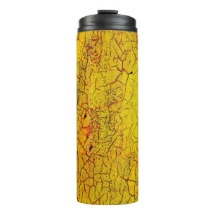 Bouteilles Isothermes Texture de la vieille peinture jaune craquelé abst
