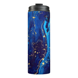 Bouteilles Isothermes Texture de marbre bleu or luxueux