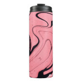 Bouteilles Isothermes Texture en marbre rose et noir. Peint à la main (Devant)