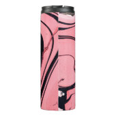 Bouteilles Isothermes Texture en marbre rose et noir. Peint à la main (Dos)