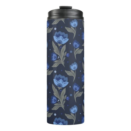 Bouteilles Isothermes Texture florale d'art populaire rustique (Devant)