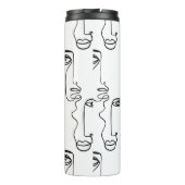 Bouteilles Isothermes Texture with abstract faces. One continuous line p (Dos)