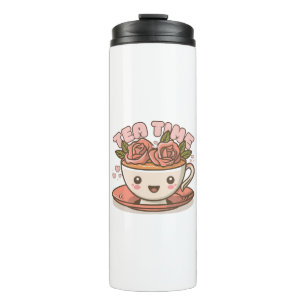 Bouteilles Isothermes Thé Temps Rose Thé Kawaii