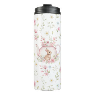 Bouteilles Isothermes Théière Lapin Fantaisiste Floral Printemps