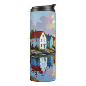 Bouteilles Isothermes Thème côtier | Maisons de plage sur la baie   (Tourné sur la gauche)
